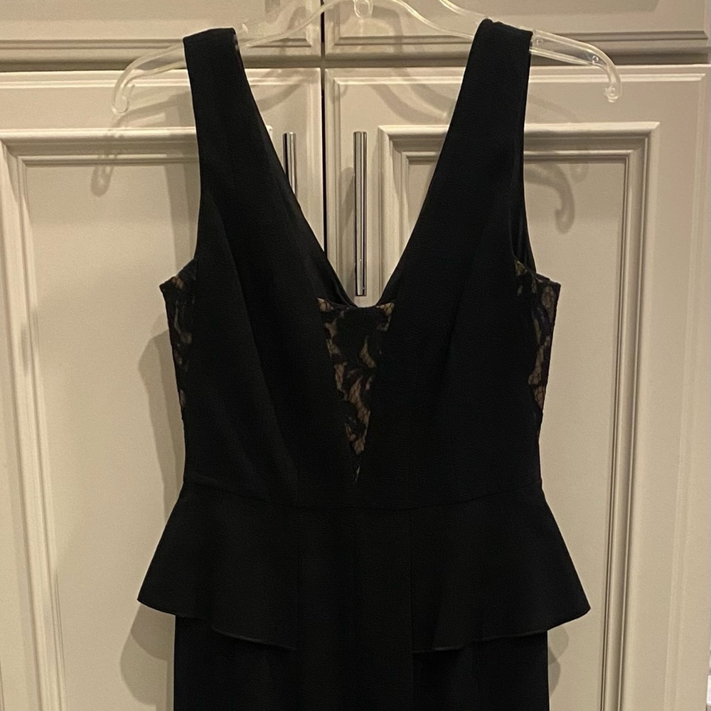 BCBG Black Lace Detail Formal Dress